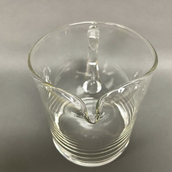 Clear Glass Pitcher 6 1/4" High Made in Poland - Picture 5 of 8